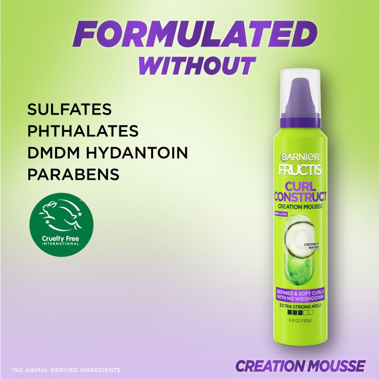 Garnier Fructis Creation Mousse: sulfate, phthalate, paraben-free.
